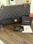 Chanel Classic Medium Quilted Caviar Flap Black