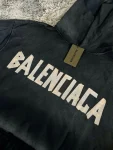 Balenciaga Distressed Logo Hoodie Black
