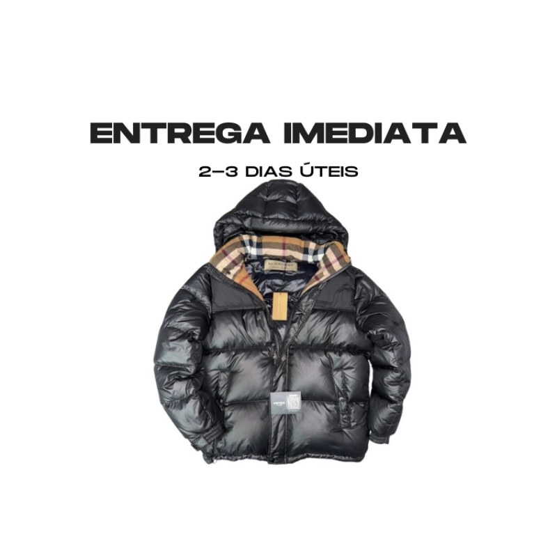 BRBY Pattern Black Puffer - Tamanho: L