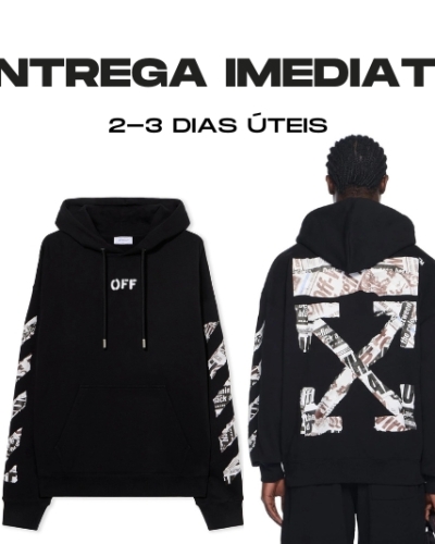 Off-White Newspaper Arrow Skate Hoodie - Vários Tamanhos